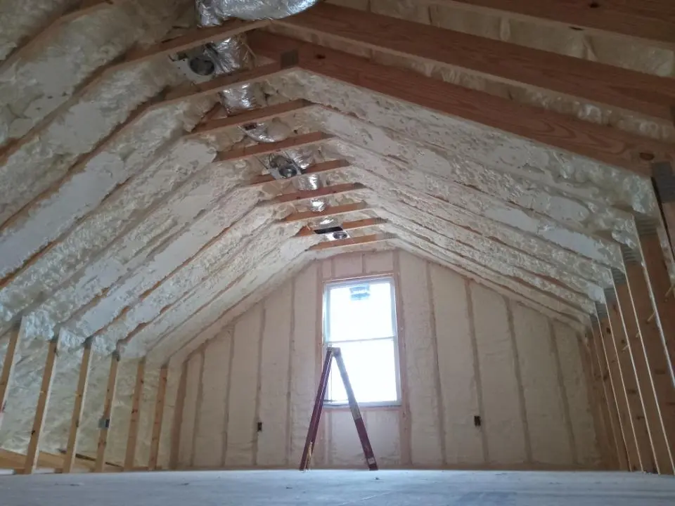 Spray foam roofing application for Crawl Space Insulation project in Grass Lake